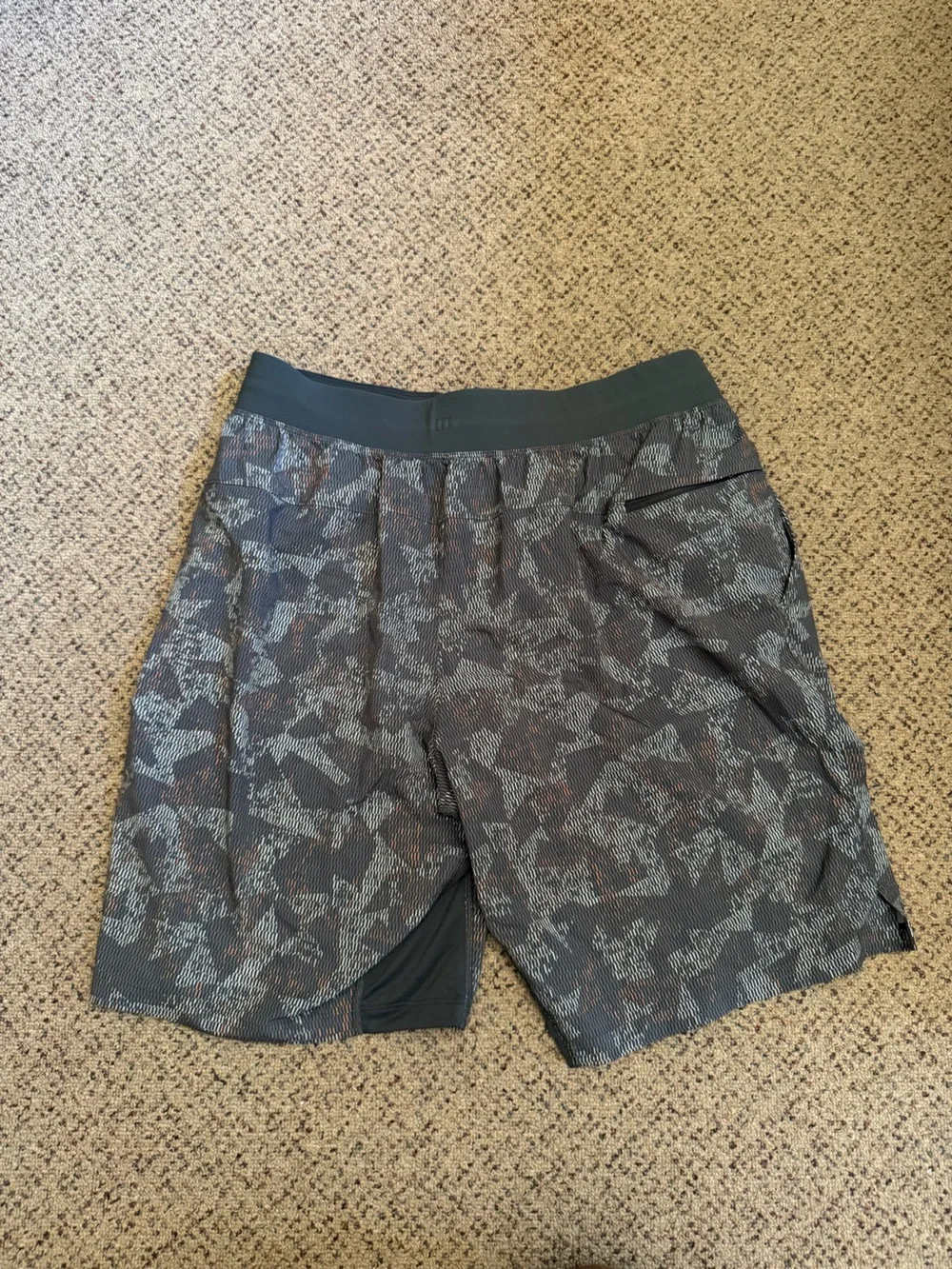 lululemon athletica Men’s Athletic Shorts — Charcoal Gray and Light Gray